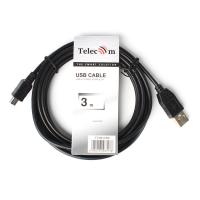 Кабель TELECOM USB2.0 - mini-B, черный, 3 м. (1/100)
