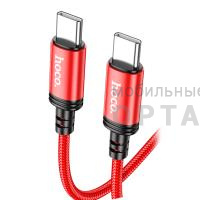Кабель Type-C to Type-C HOCO X89 Wind, 1.0м, 3.0A, PD 60Вт,  красный, не упакован