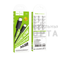 Кабель Type-C to Type-C HOCO X88 Gratified, 2,0м, PD 60Вт,  черный