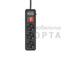 Удлинитель c заземлением FaizFull FU16 3m 10A 2500W, 3EU  (с предохранителем)