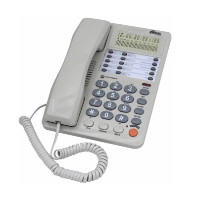 Стационарный телефон, RITMIX RT-495 white, АОН, FSK/DTMF/ETSI,59 вх.,16 исх.пам,10 кн.быстр.набор,подкл.мини АТС (1/20)