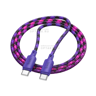 Кабель Type-C to Type-C HOCO X116 Meridian, 1m, PD 60W,  фиолетовый